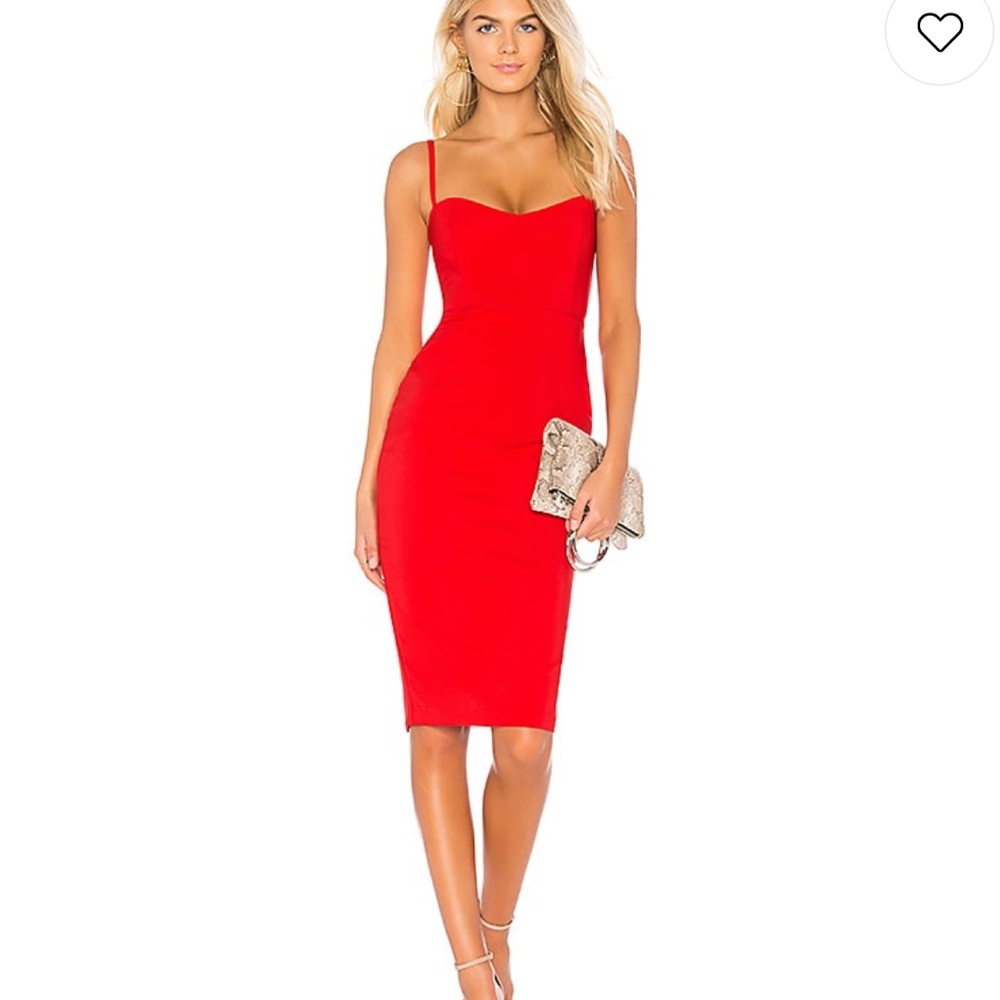 Nookie Allure Midi Dress in Cherry Red